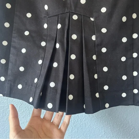 Polka dot high waist midi pencil skirt with pleat - Picture 5 of 6